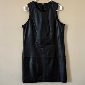 LEATHER Black Sleeveless Dress